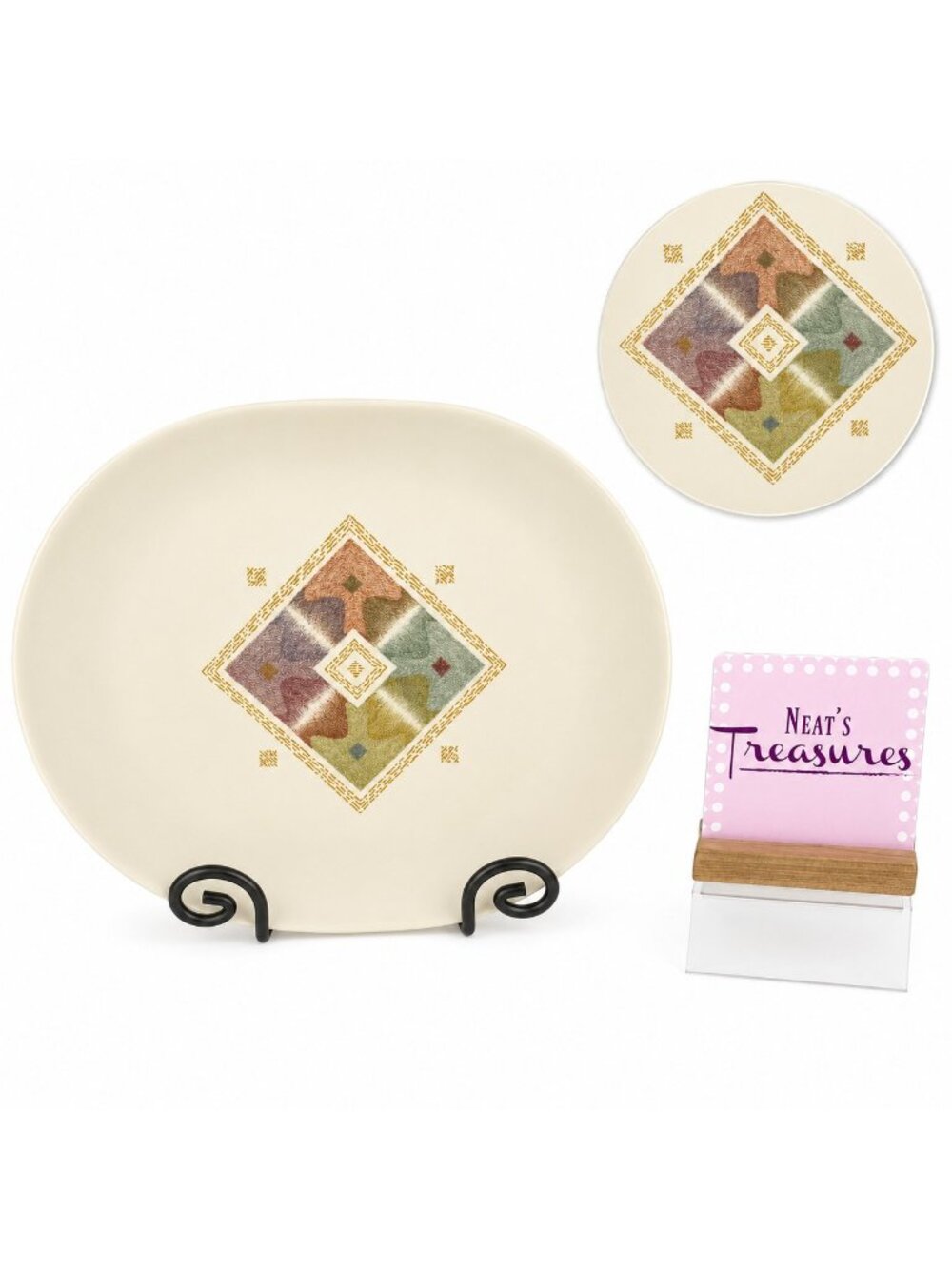 Corelle Corning MIRAGE Sandstone Southwestern Center Beige 12" Serving Platter